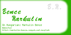 bence markulin business card